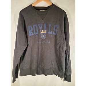 47 Brand Kansas City Royals Sweatshirt Mens Large Black Crewneck MLB Baseball